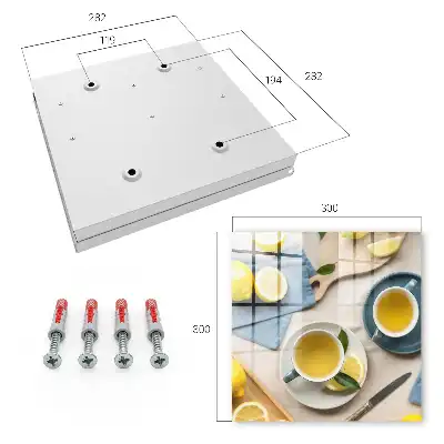 Wall mounted key cabinet Lemon morning with blue background