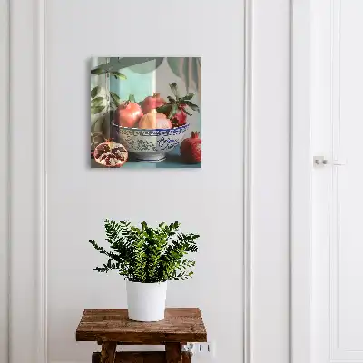 Decorative key box Navy blue fruit against a green background