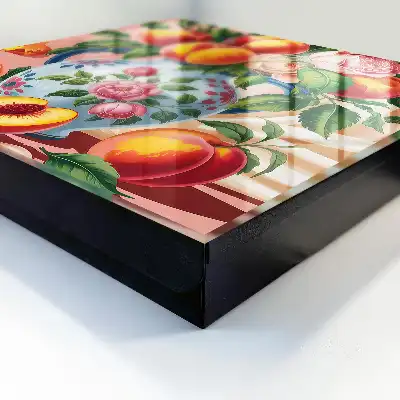 Wall mounted key cabinet Still life of flowers and fruits