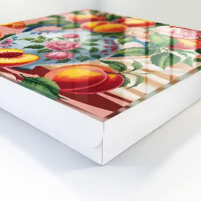 Wall mounted key cabinet Still life of flowers and fruits