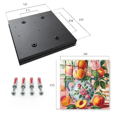 Wall mounted key cabinet Still life of flowers and fruits