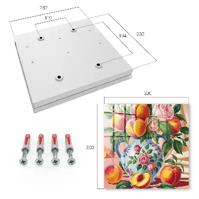 Wall mounted key cabinet Still life of flowers and fruits