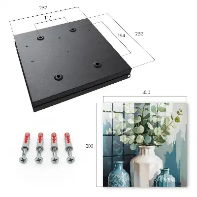 Key cabinet Vases and leaves with green leaves