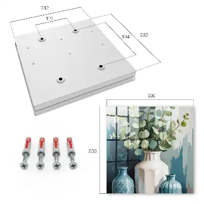 Key cabinet Vases and leaves with green leaves