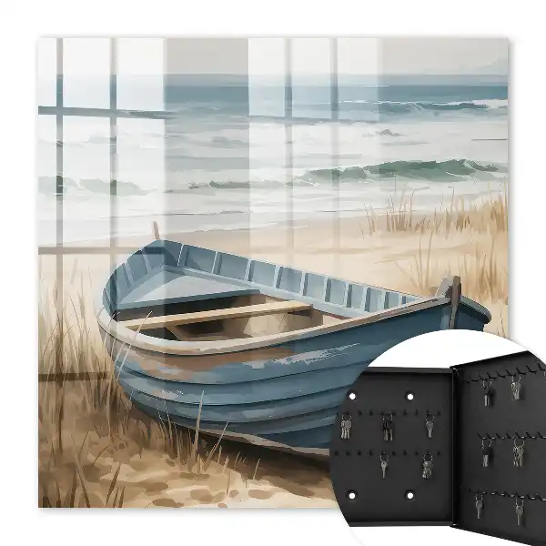 Decorative key box Beach boat seashore