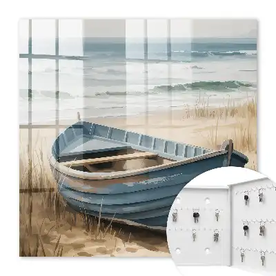 Decorative key box Beach boat seashore
