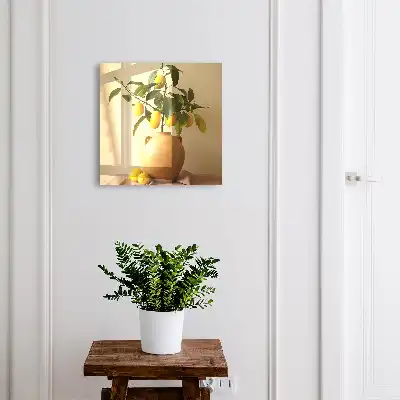 Key box for home Lemons in a jug on a beige background