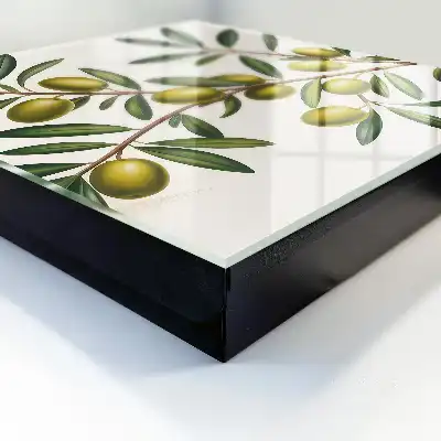Decorative key box Olives on a branch with juicy plums