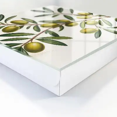 Decorative key box Olives on a branch with juicy plums