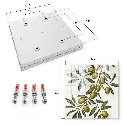 Decorative key box Olives on a branch with juicy plums