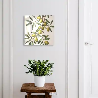 Decorative key box Olives on a branch with juicy plums