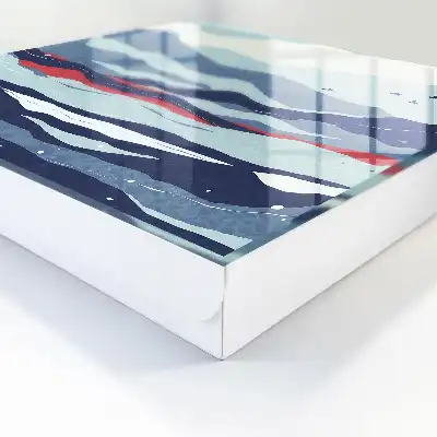 Decorative key box Blue waves of red