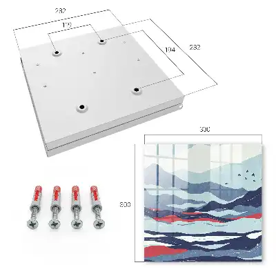 Decorative key box Blue waves of red