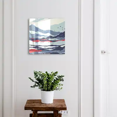 Decorative key box Blue waves of red