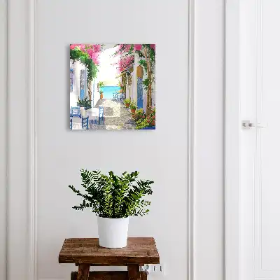 Wall mounted key cabinet Mediterranean beauty full of flowers