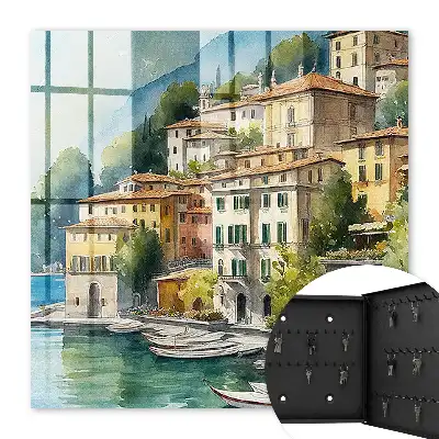 Wall mounted key box Italian landscape under the mountains