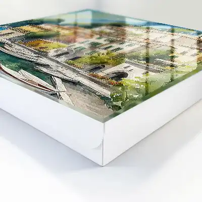 Wall mounted key box Italian landscape under the mountains