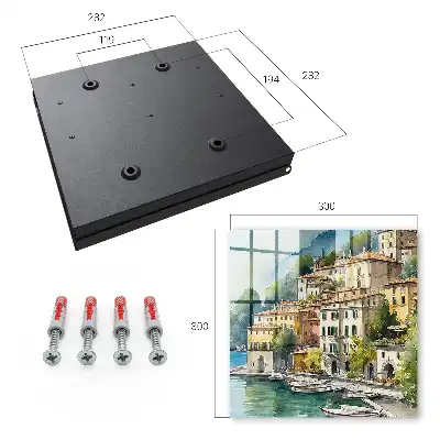 Wall mounted key box Italian landscape under the mountains