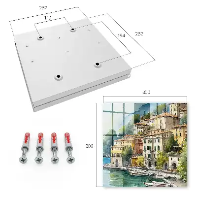 Wall mounted key box Italian landscape under the mountains