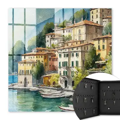 Wall mounted key box Italian landscape under the mountains