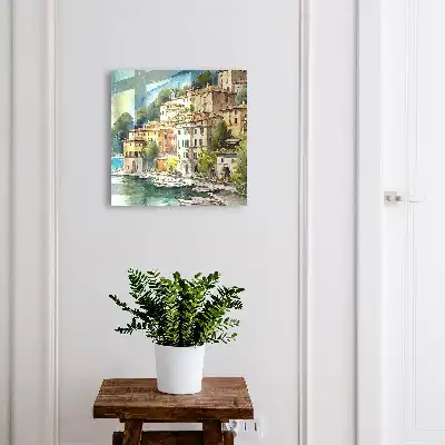 Wall mounted key box Italian landscape under the mountains