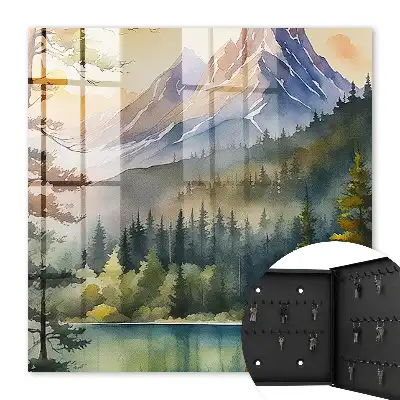 Key box for home Mountain landscape of lakes and forests