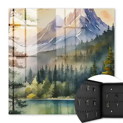 Key box for home Mountain landscape of lakes and forests