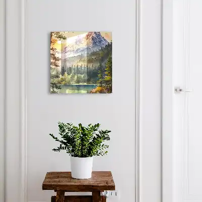 Key box for home Mountain landscape of lakes and forests