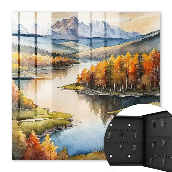 Key cabinet Autumn mountains with forest