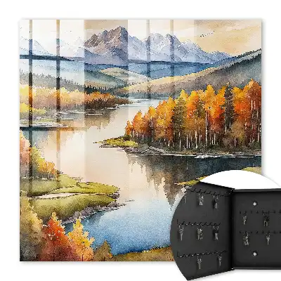 Key cabinet Autumn mountains with forest