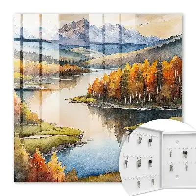 Key cabinet Autumn mountains with forest