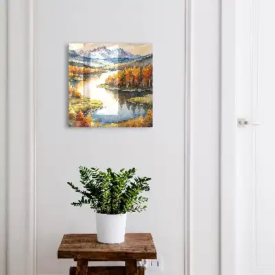 Key cabinet Autumn mountains with forest