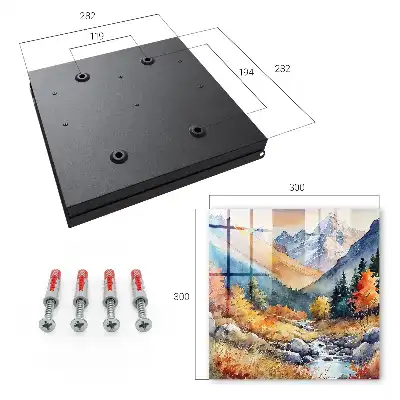 Wall mounted key box Autumn mountains with trees
