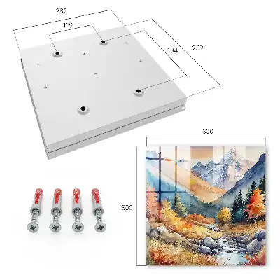 Wall mounted key box Autumn mountains with trees