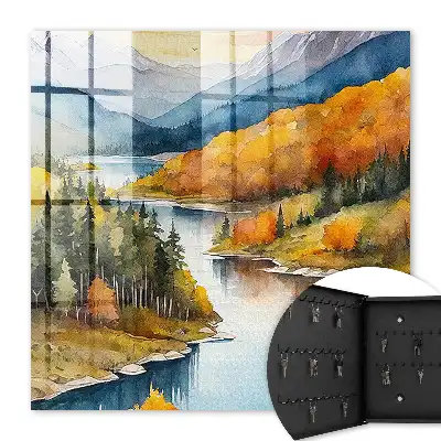 Key box for home Mountain autumn in a forest with mountains