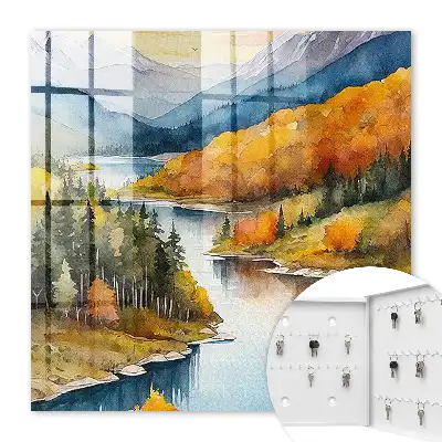 Key box for home Mountain autumn in a forest with mountains
