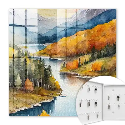 Key box for home Mountain autumn in a forest with mountains