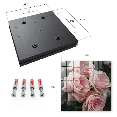 Wall mounted key box Pink roses in full bloom