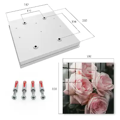 Wall mounted key box Pink roses in full bloom