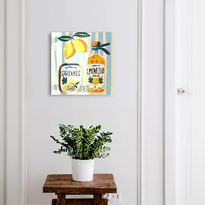 Wall mounted key cabinet Italian sardine lemon motifs
