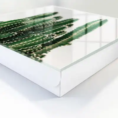 Wall mounted key box Green cacti in a modern style