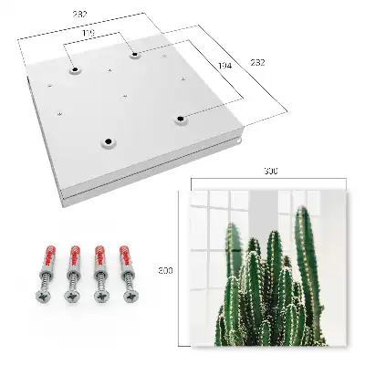Wall mounted key box Green cacti in a modern style
