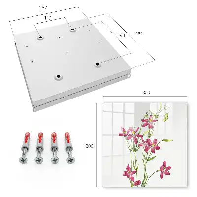 Key cabinet Pink flowers in the light background