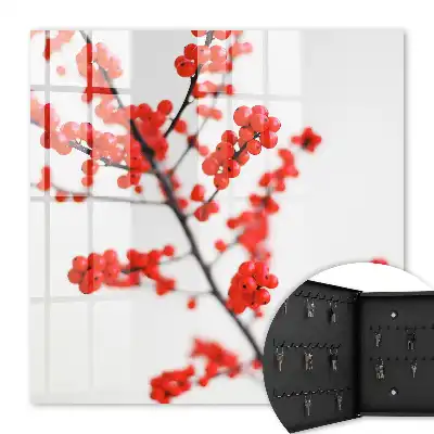 Key box for home Red berries in the light background