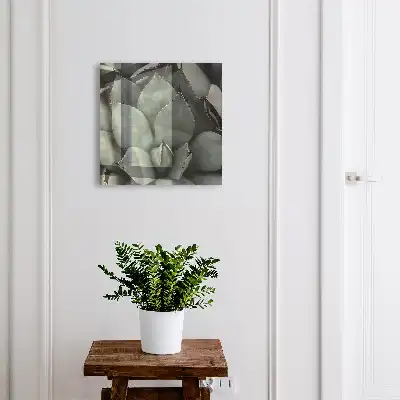 Decorative key box Plant elegance in gray tones