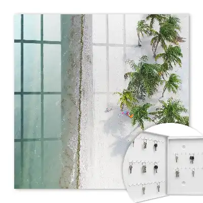 Wall mounted key cabinet Tropical blue water beach