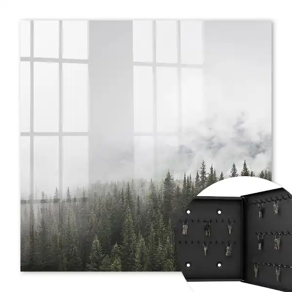 Key box for home Foggy pines highlighted with greenery