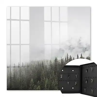 Key box for home Foggy pines highlighted with greenery
