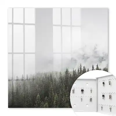 Key box for home Foggy pines highlighted with greenery
