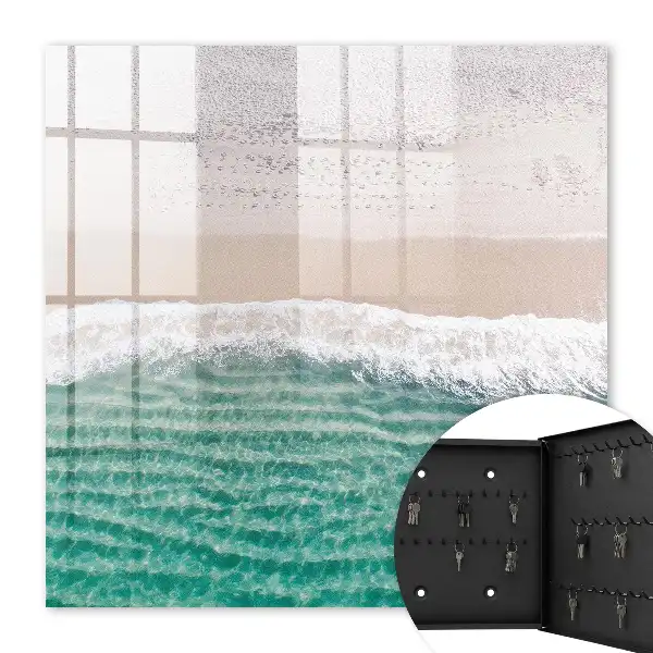 Decorative key box Summer beach with sand and waves